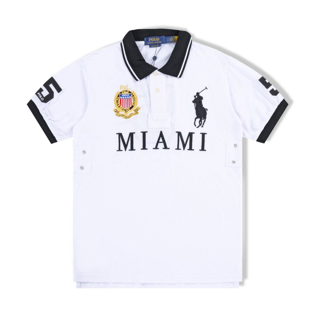 Polo Ralph Lauren Big Pony Miami Polo Shirt White / Black