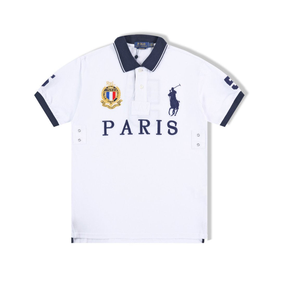 Polo Ralph Lauren Big Pony Paris Polo Shirt White / Navy