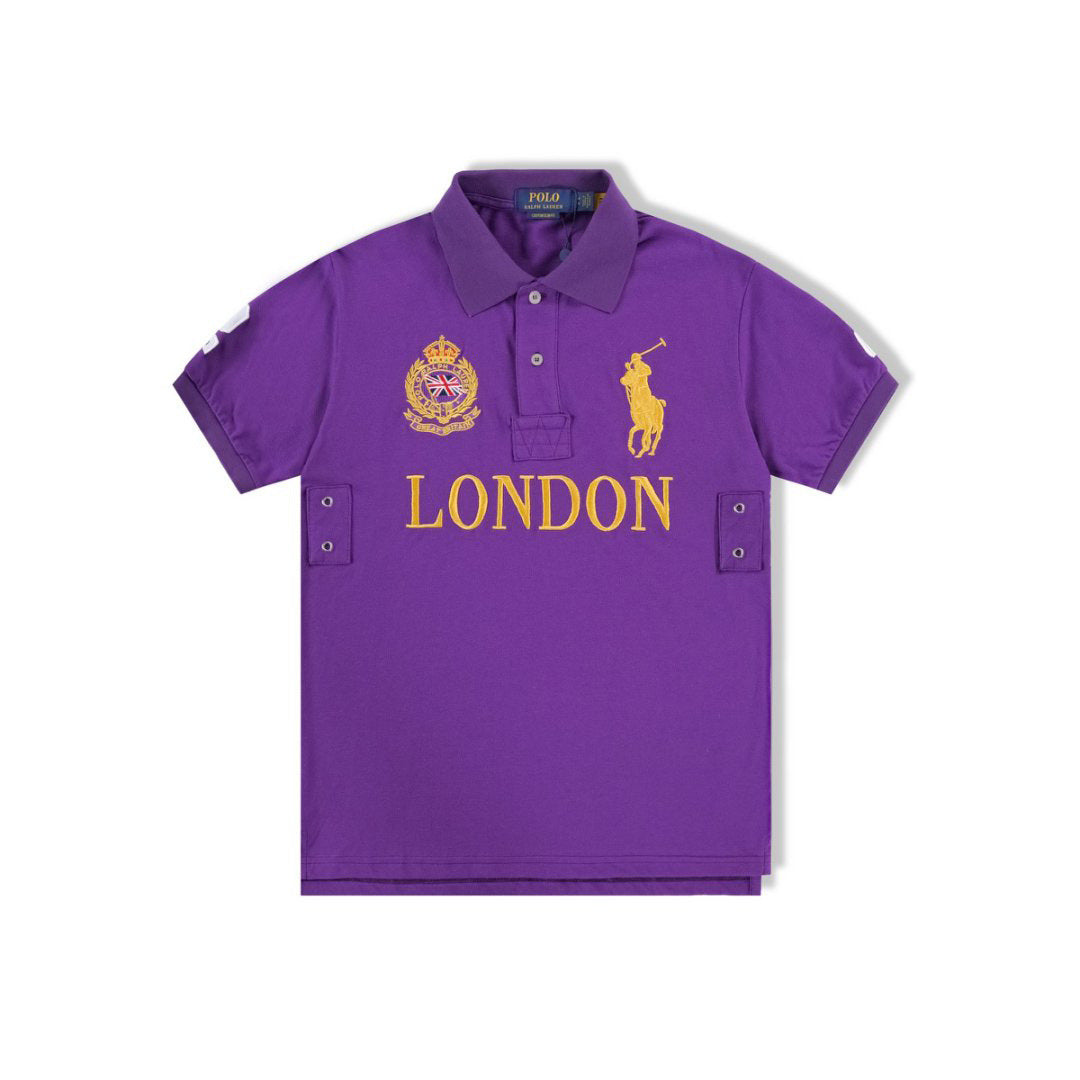 Polo Ralph Lauren Big Pony London Polo Shirt Purple / Gold