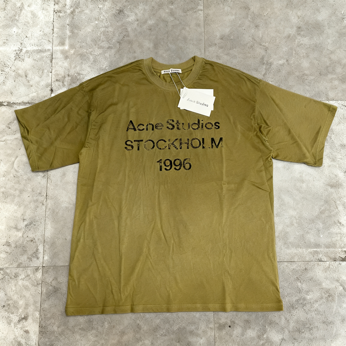 Acne Studios - Sprayed logo t- shirt - Faded Olive