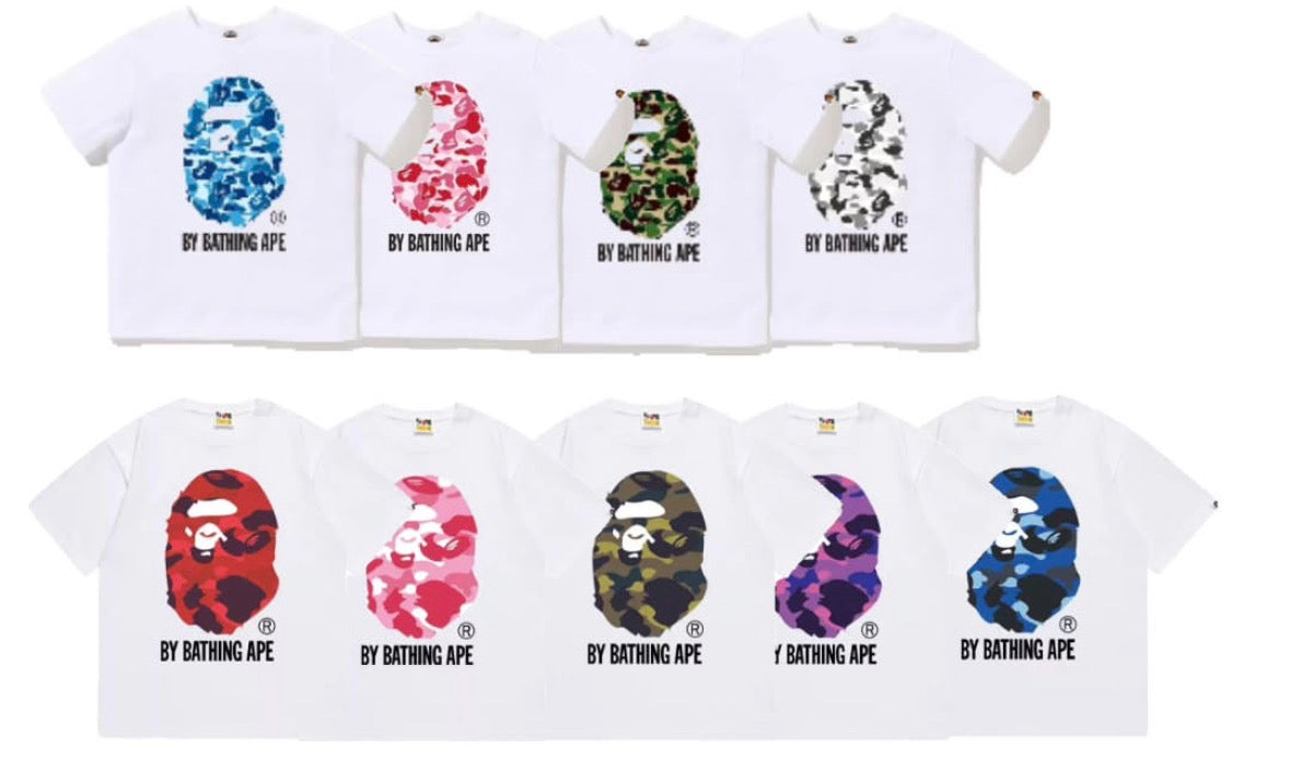 (Color 4)BAPE Big Ape Head T-Shirt White /(Color 5) BAPE ABC Big Ape Head T-Shirt White