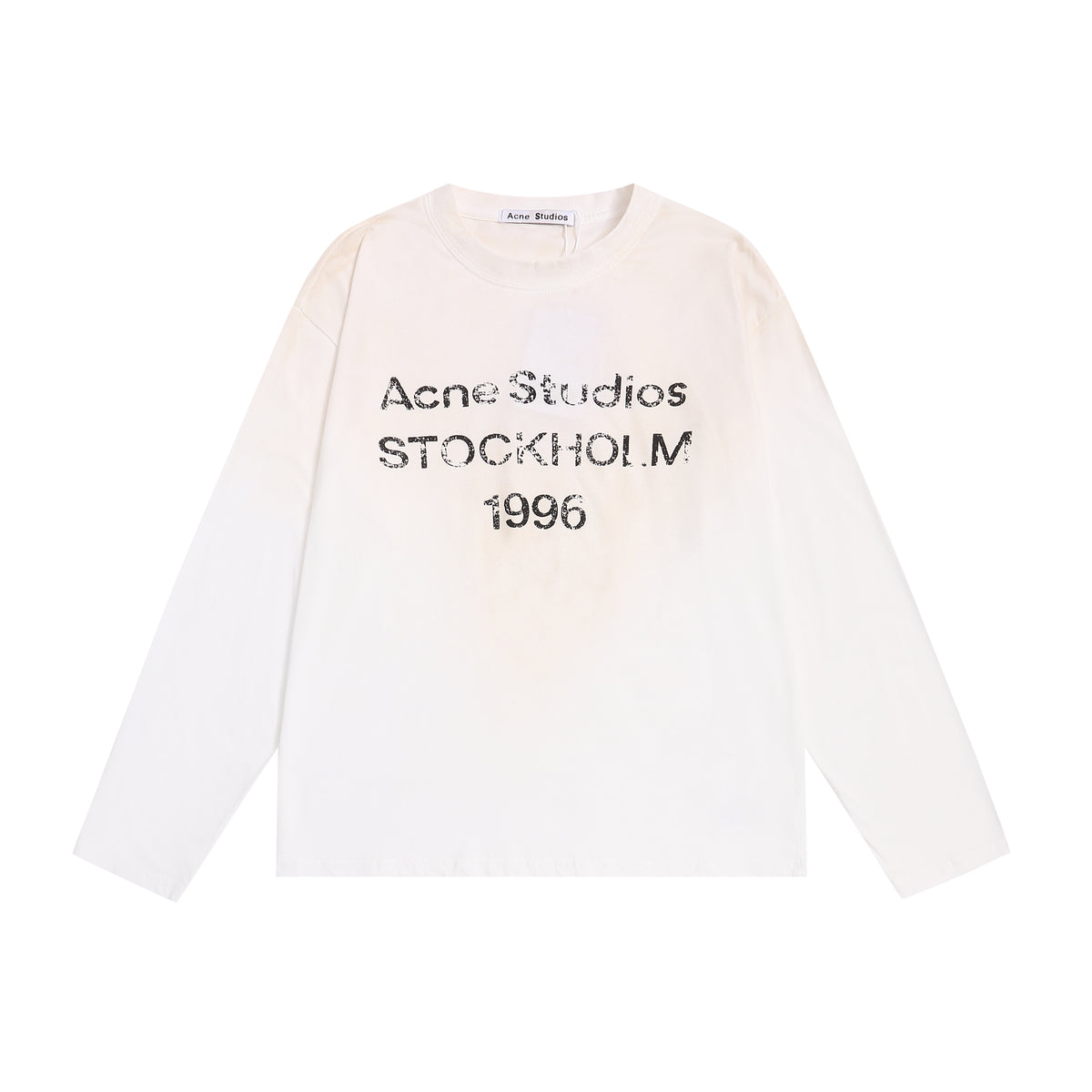 Acne Studios Sprayed 1996 Logo Long Sleeve White
