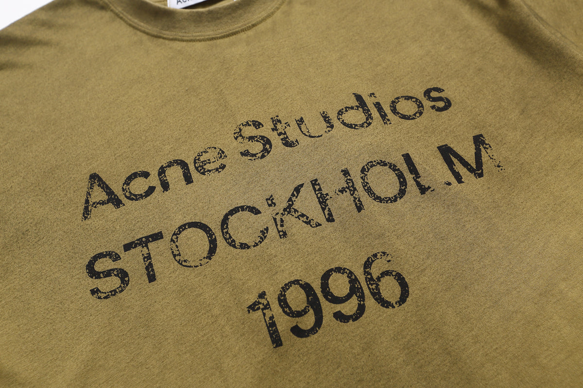 Acne Studios - Sprayed logo t- shirt - Faded Olive
