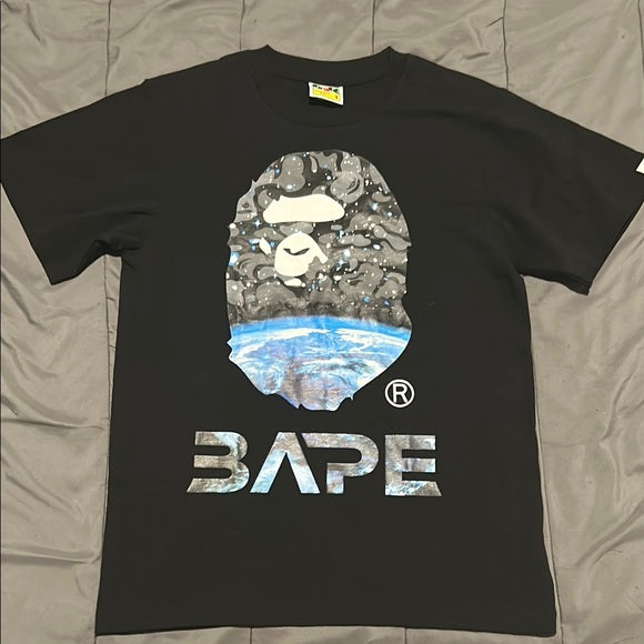BAPE Space Camo Ape Head T- Shirt Black