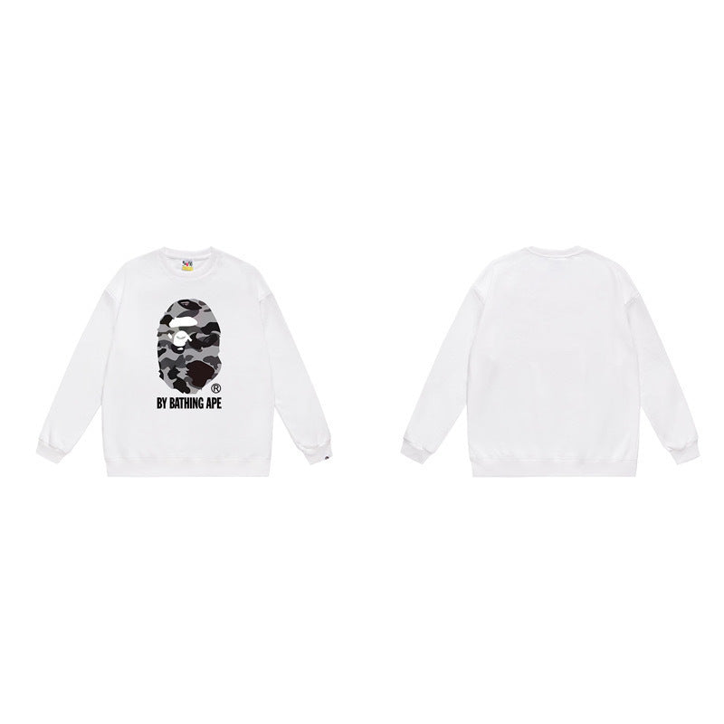 A Bathing Ape Color Camo Gray Big Ape Head Sleeve White