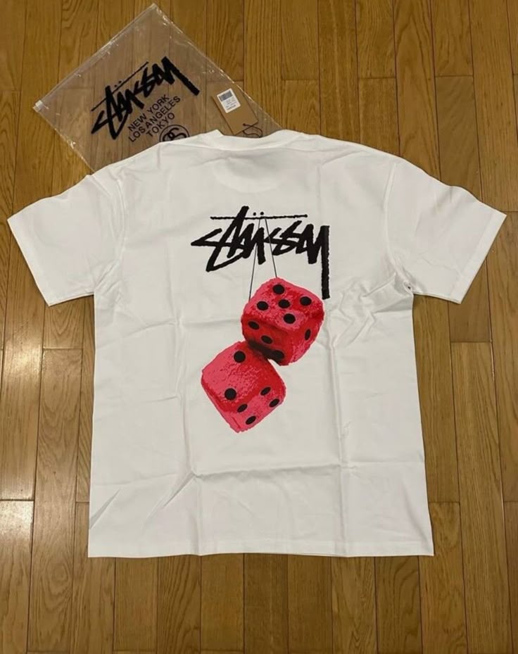 Stussy Fuzzy Dice T-Shirt White