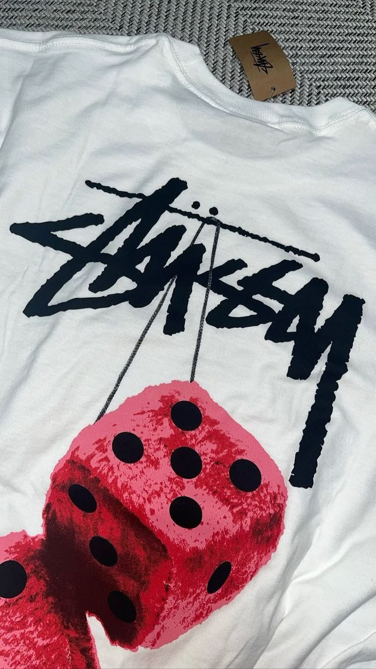 Stussy Fuzzy Dice T-Shirt White