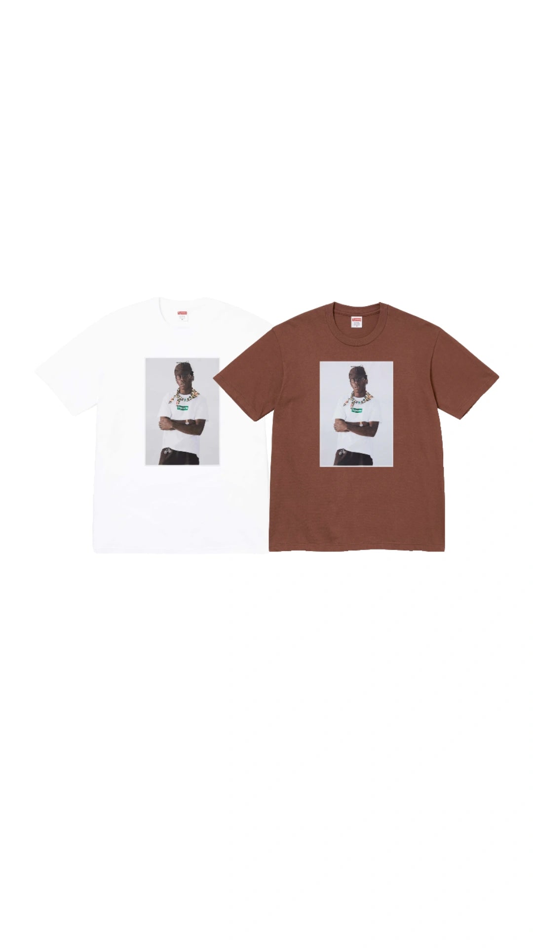 (+2)Supreme Tyler The Creator Box Logo Photo T-Shirt White & Brown