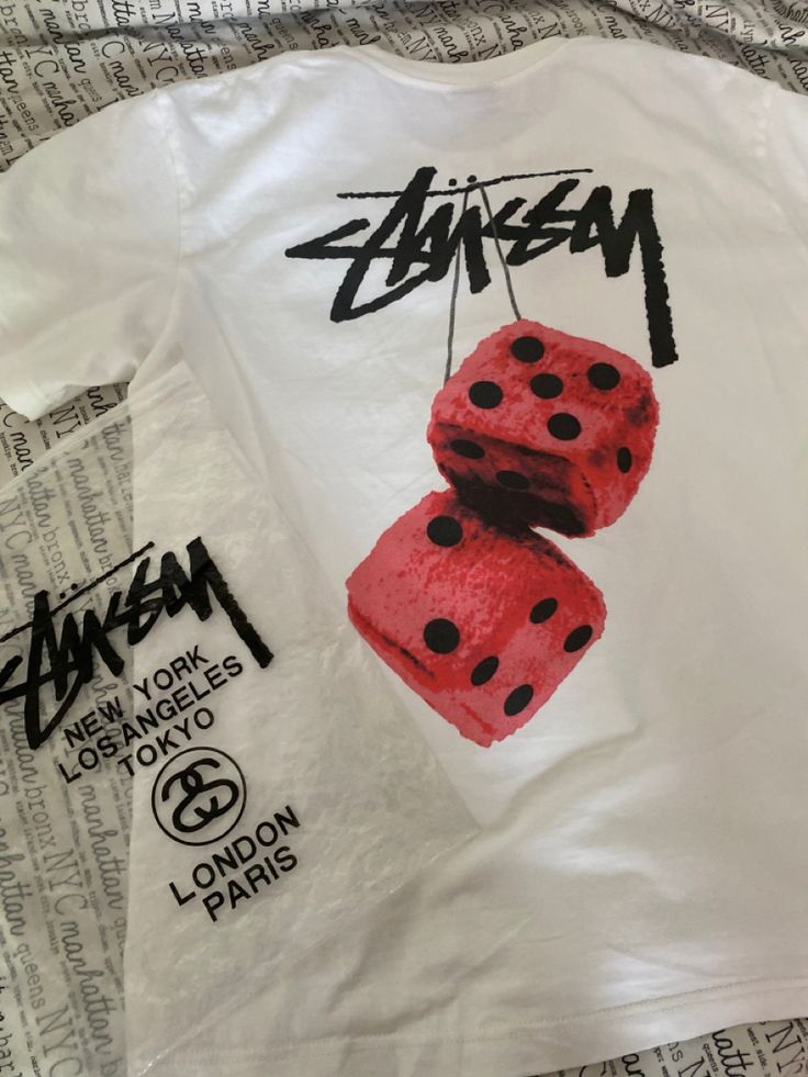 Stussy Fuzzy Dice T-Shirt White