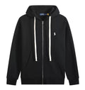 Polo Ralph Lauren Heather Black Fleece Full Zip-Up Hoodie White logo