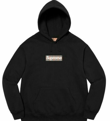 Supreme x Burberry Box Logo Hoodie Heather Black