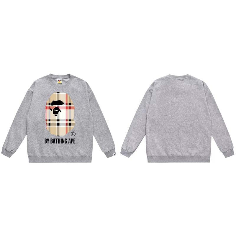 Bape x Burberry ape Head Sleeve Gray