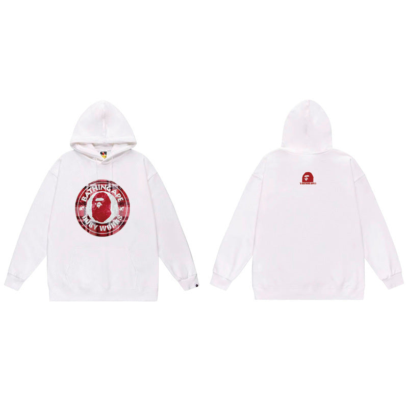 (+3)BAPE Color Camo Busy Works Hoodie Red/+3