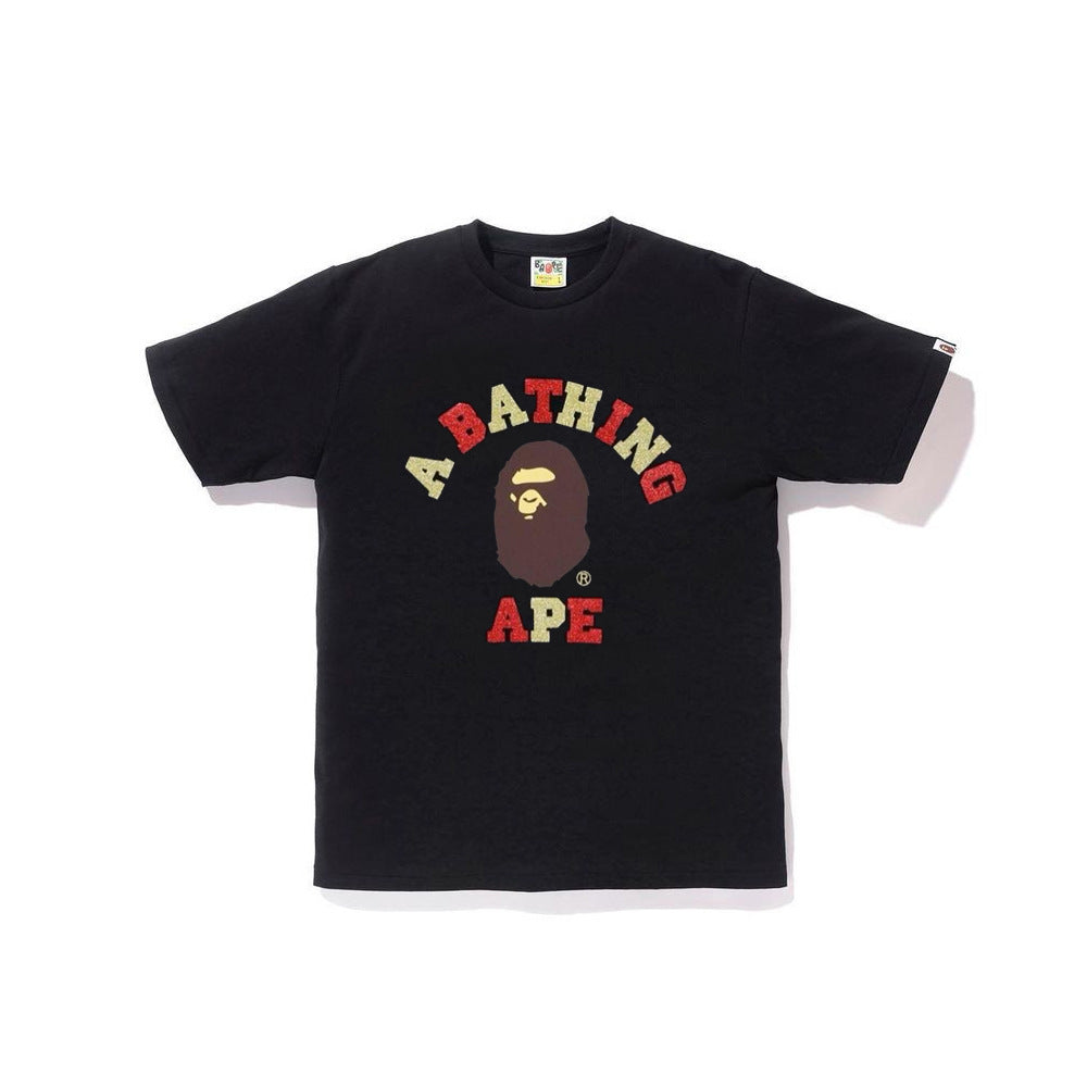 BAPE Colors College Tee Black Red/Yellow