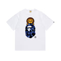 A Bathing Ape Color Camo Milo On Ape Head Tee White Navy