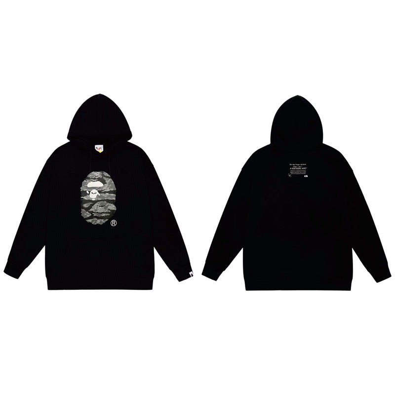 BAPE Tiger Camo Ape Head Hoodie Black
