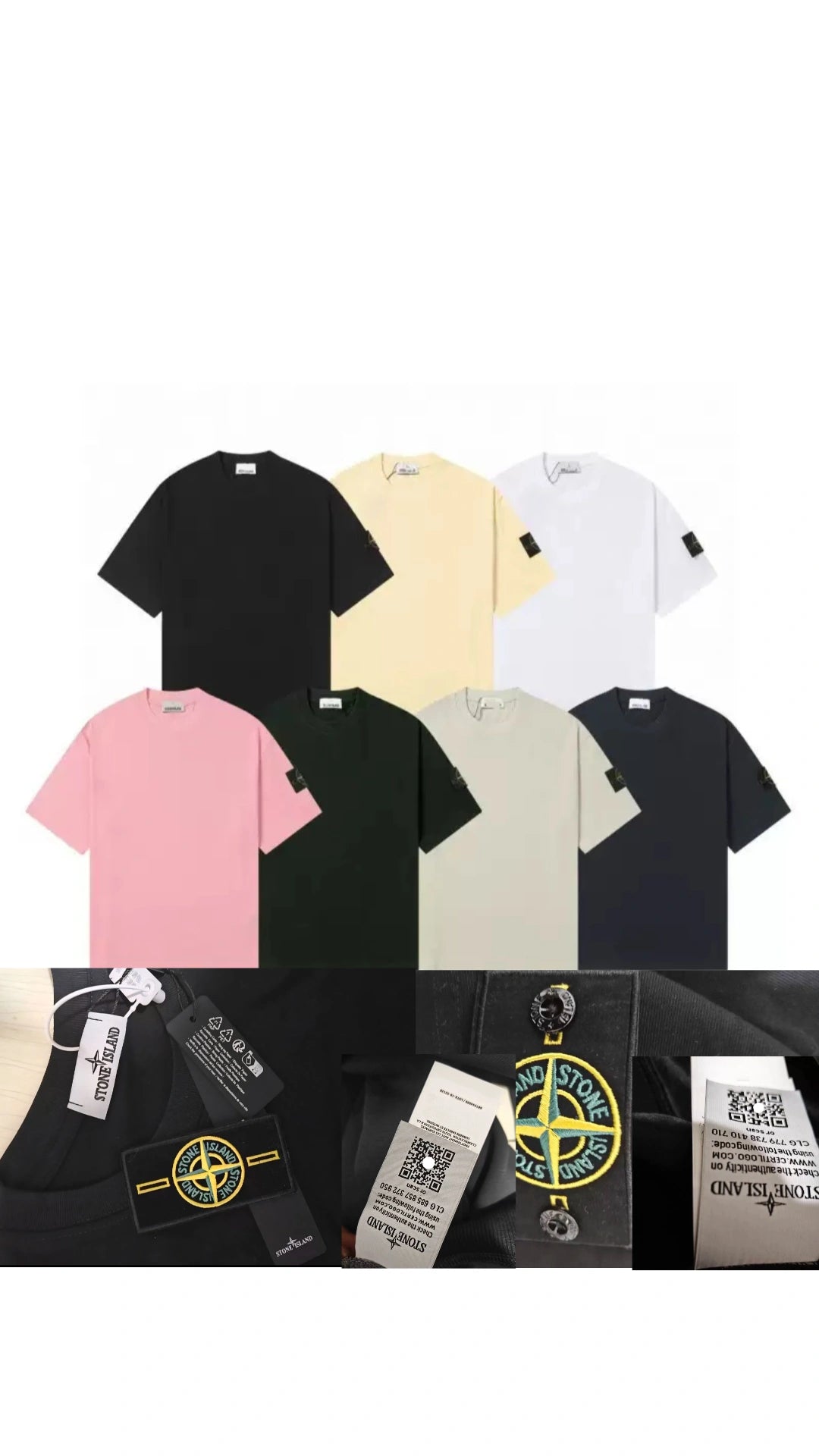 (+7)Stone Island color cotton t-shirt