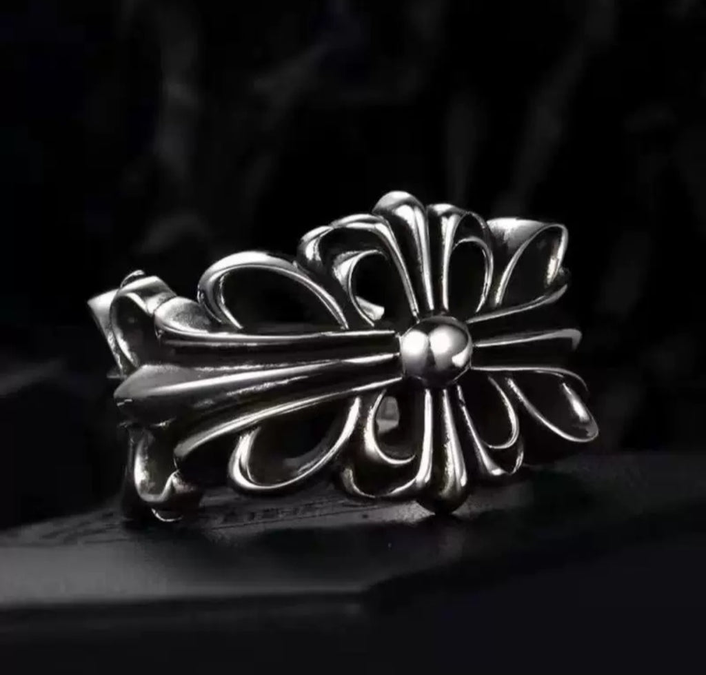 Chrome Hearts Double Floral Cross Ring