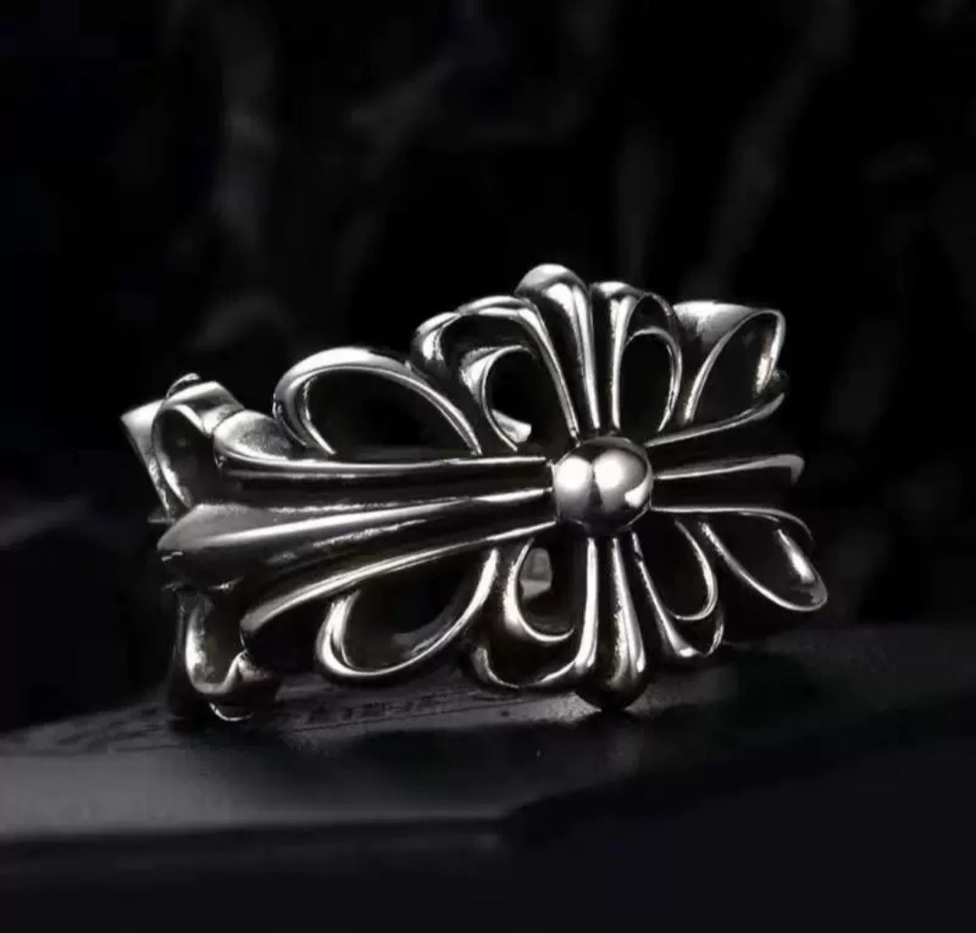 Chrome Hearts Double Floral Cross Ring