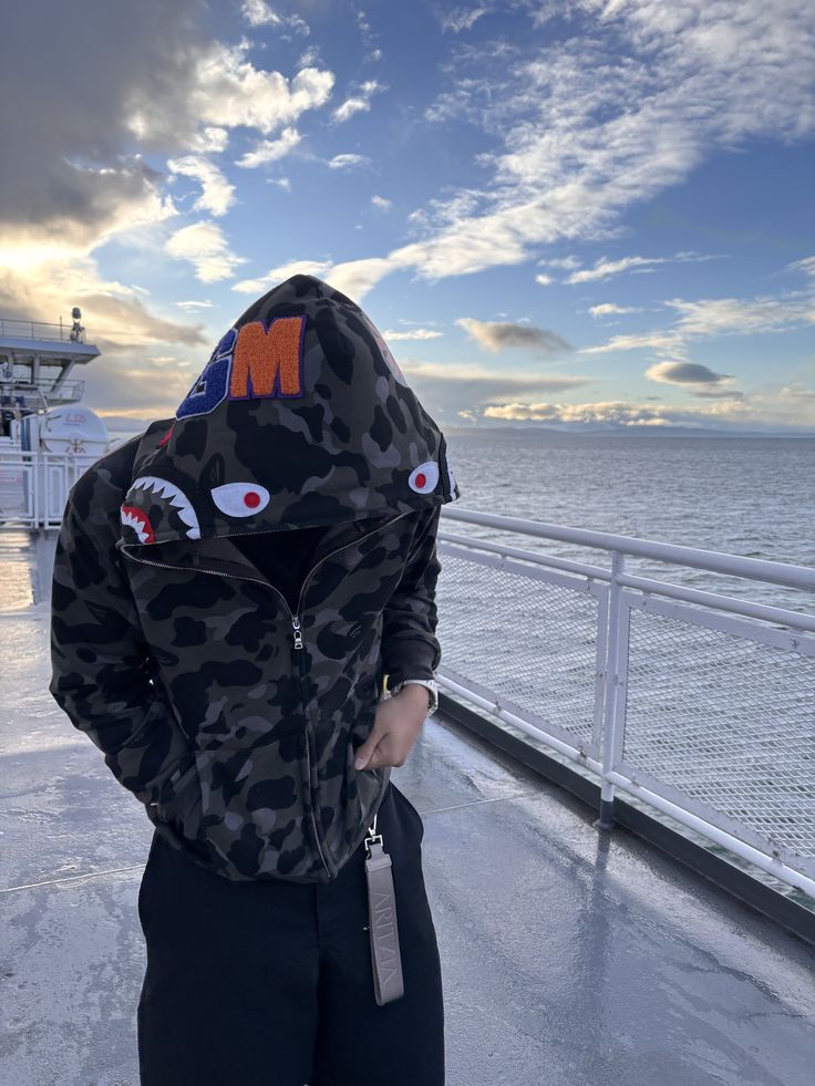 BAPE Color Camo Shark Full Zip Hoodie BLACK