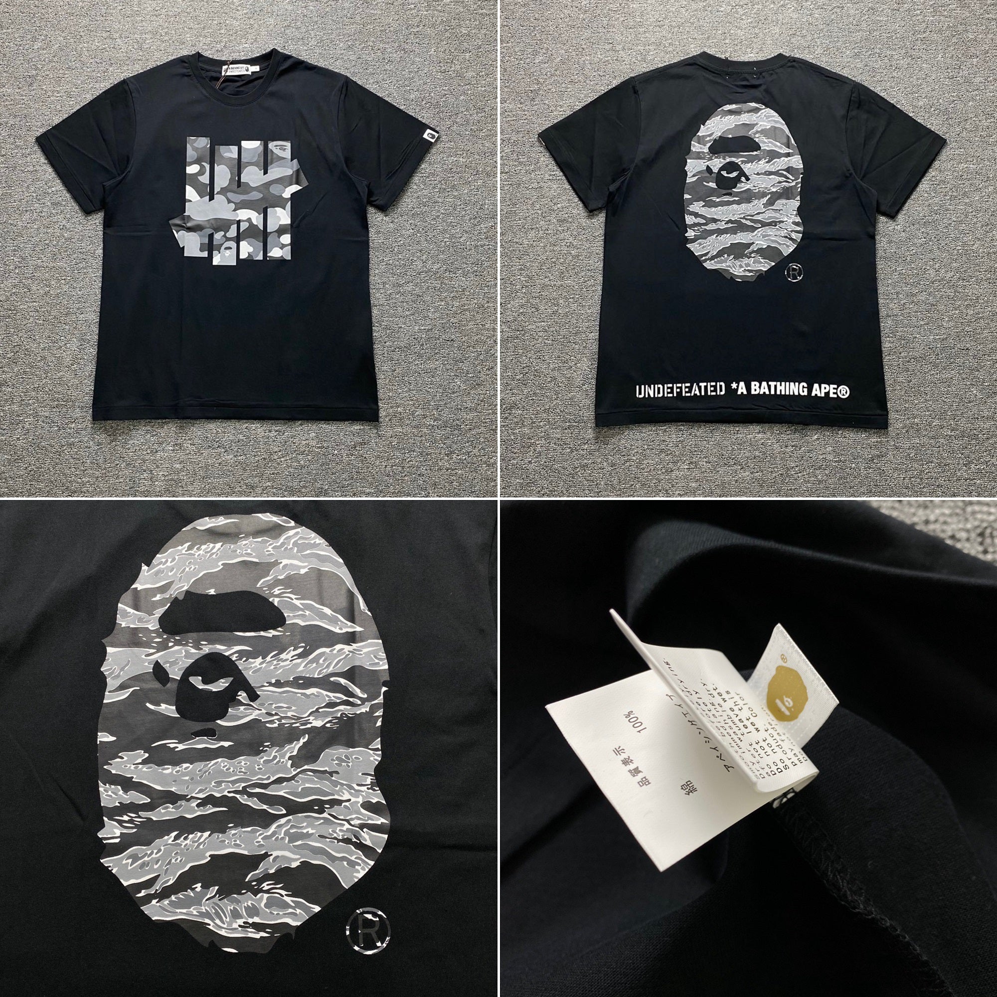 Bathing Ape (BAPE) x Undefeated 5 Strikes Tee Black