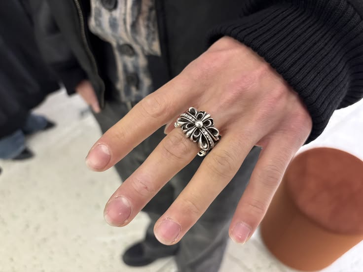 Chrome Hearts Double Floral Cross Ring