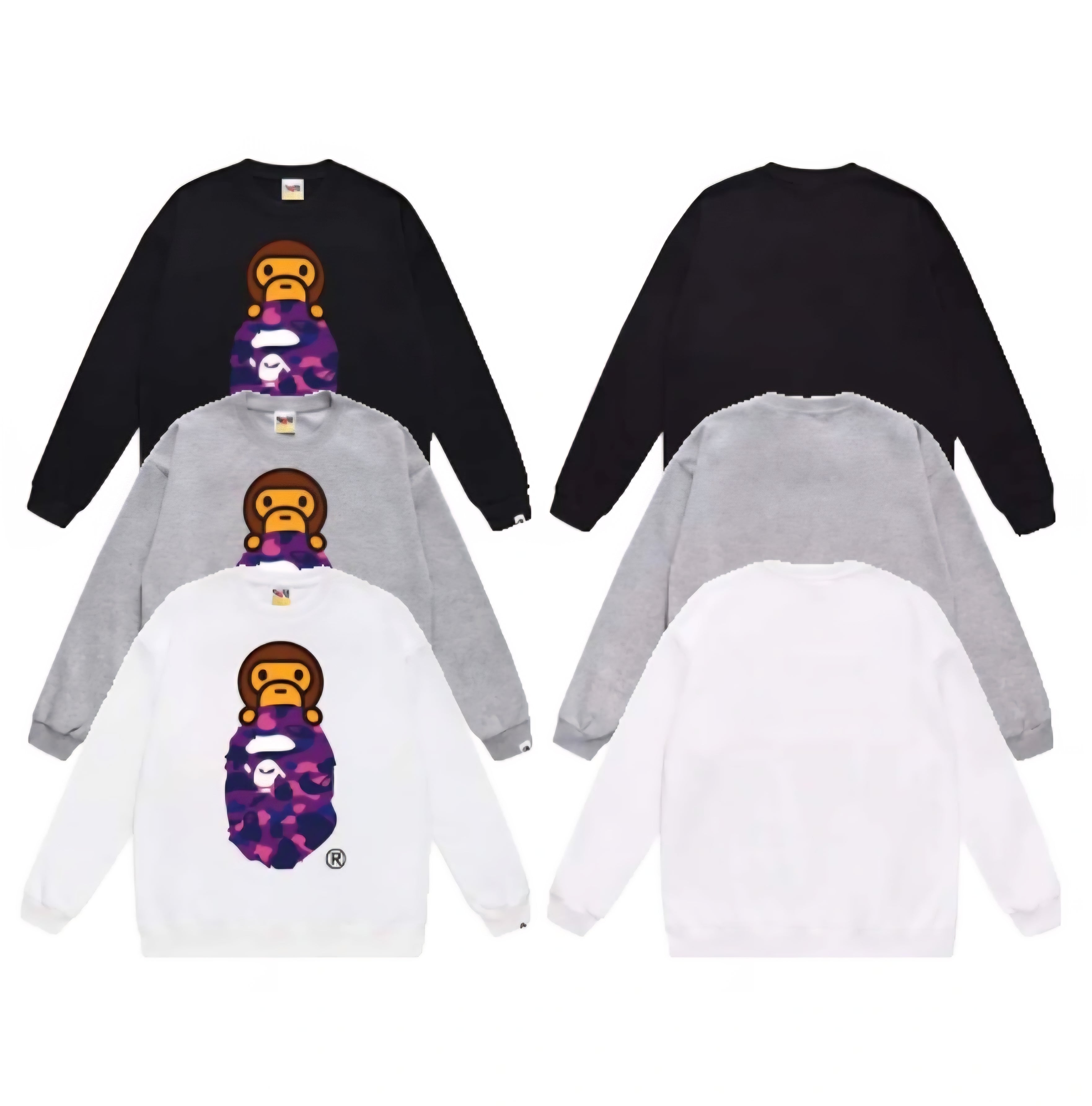 (+3)A Bathing Ape Color Camo Milo On Ape Head Sleeve Purple