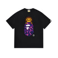 A Bathing Ape Color Camo Milo On Ape Head Tee Black Purple