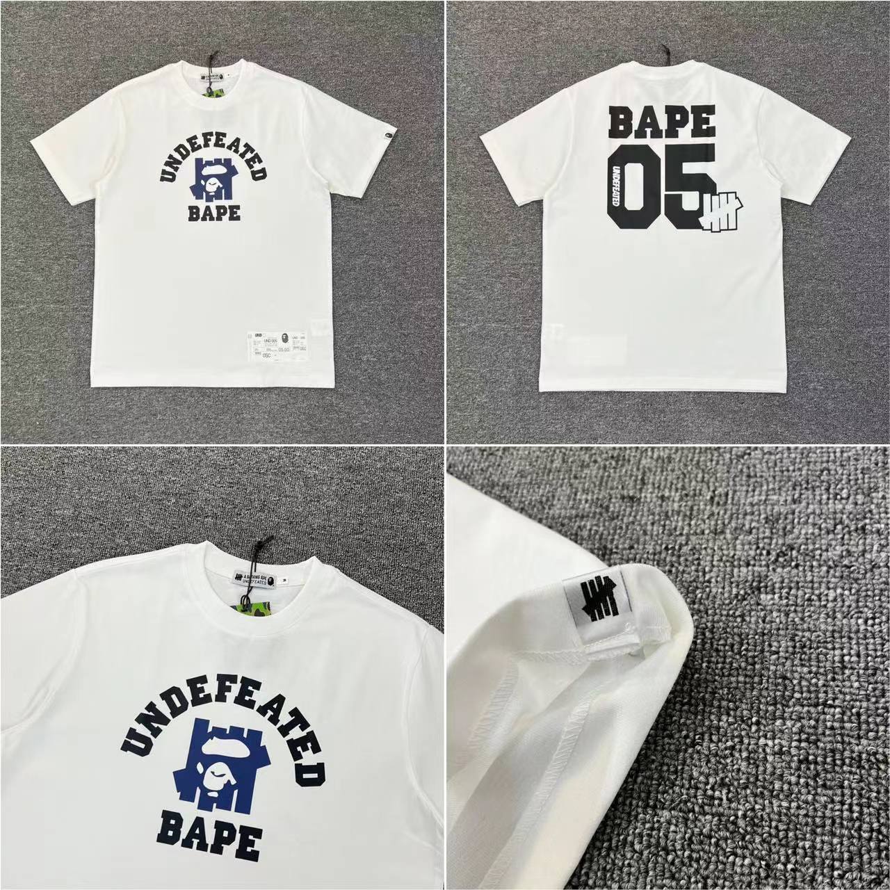 BAPE x Undefeated College Tee (FW22) White Men's - FW22 - (사본)
