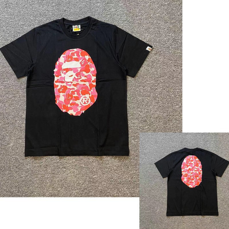 Bape ABC CAMO Big Ape Head T- Shirt Black/Pink