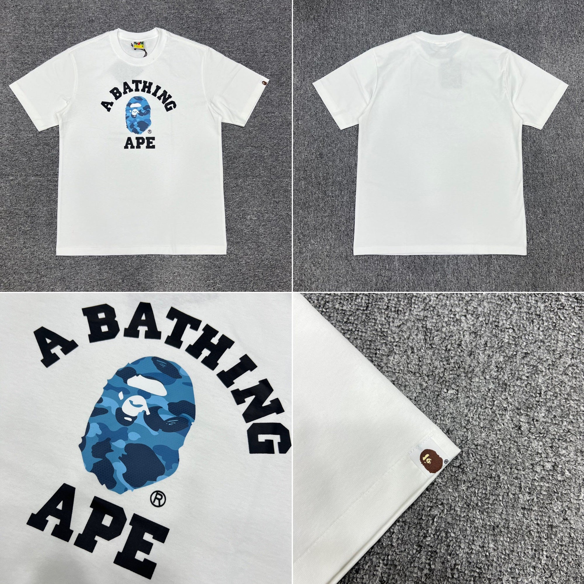 BAPE ABC CAMO COLLEGE TEE White/Blue