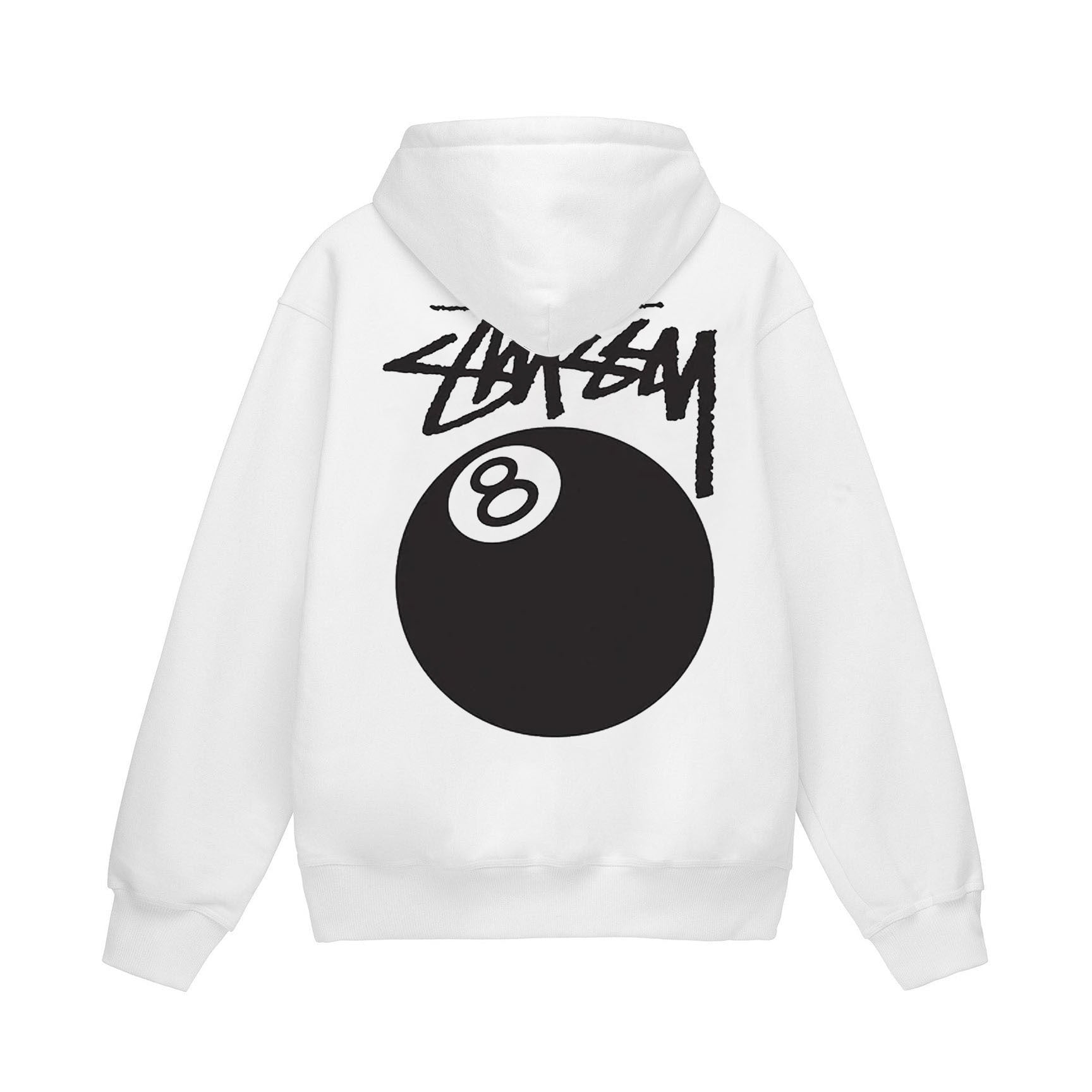 Stussy 8 Ball Hoodie Pigment Dyed Natural White