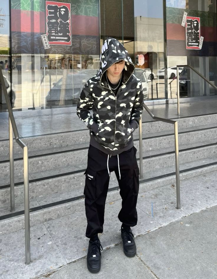 BAPE City Camo Shark Full Zip Hoodie Black