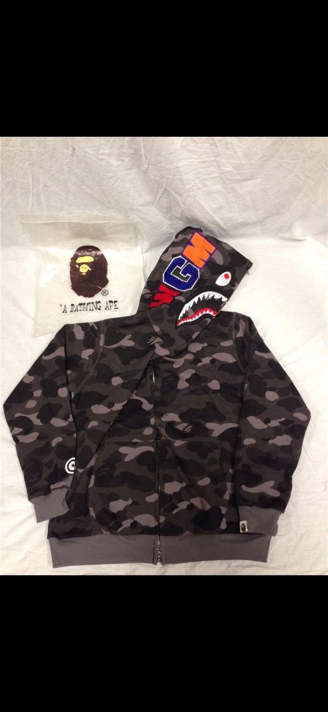 BAPE Color Camo Shark Full Zip Hoodie BLACK