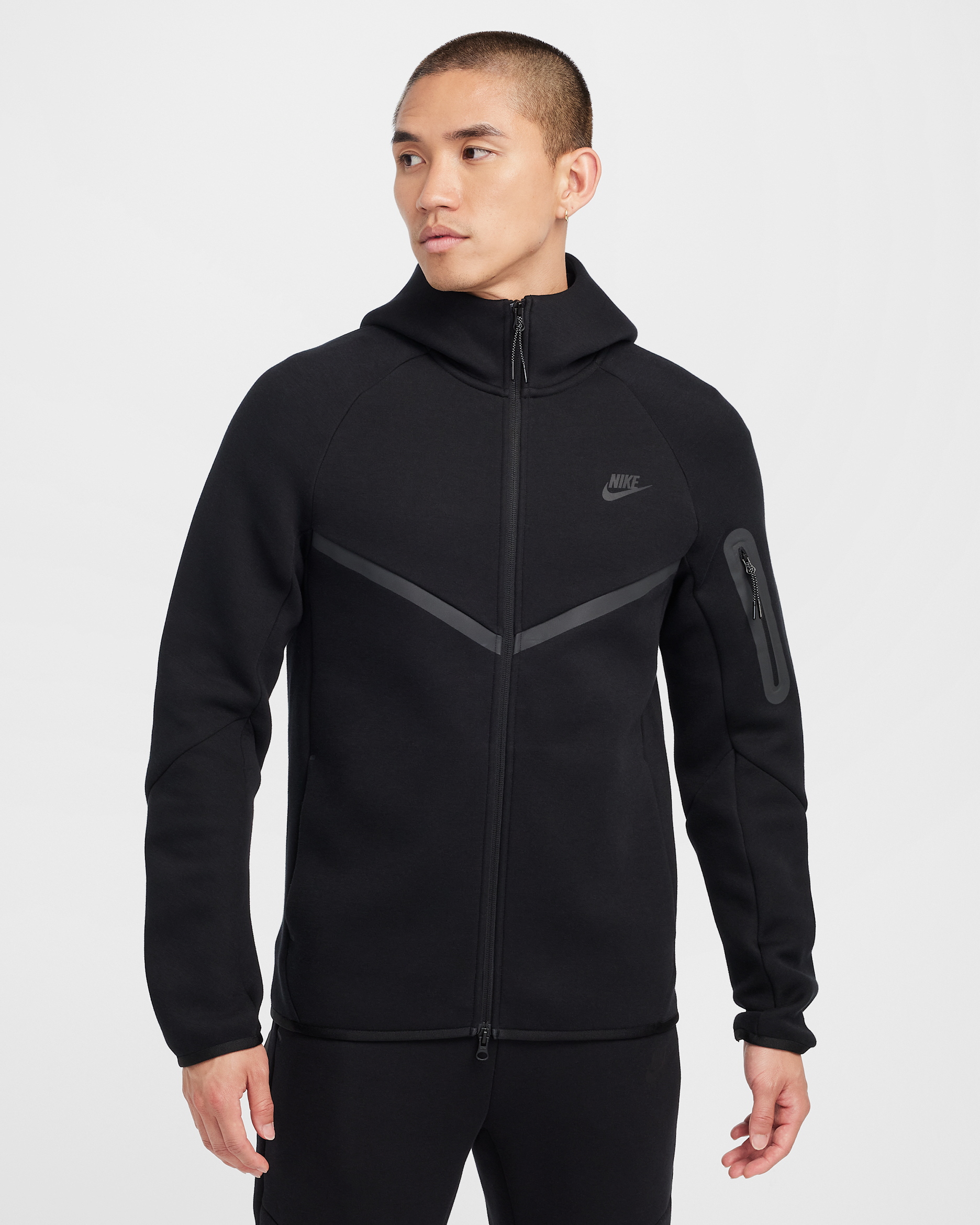 Nike Tech Men's Full-Zip Windrunner Hoodie Black