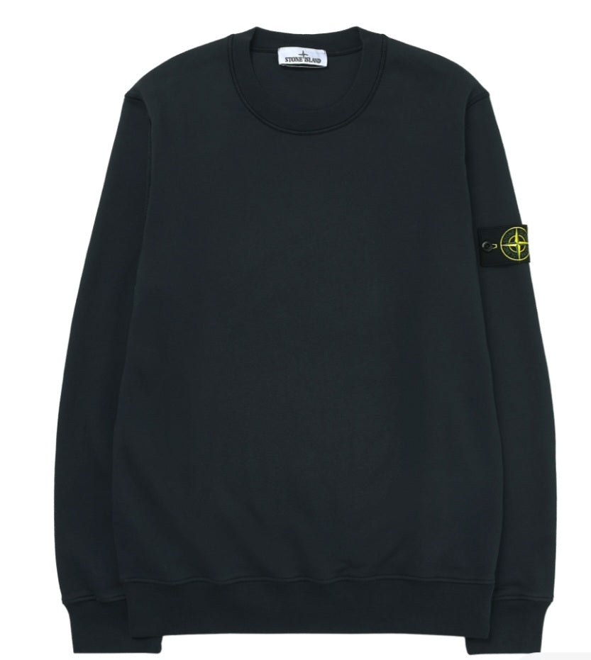 Stone Island Cotton Fleece Regular Fit Crewneck Sweatshirt Navy