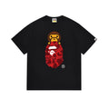 A Bathing Ape Color Camo Milo On Ape Head Tee Black Red
