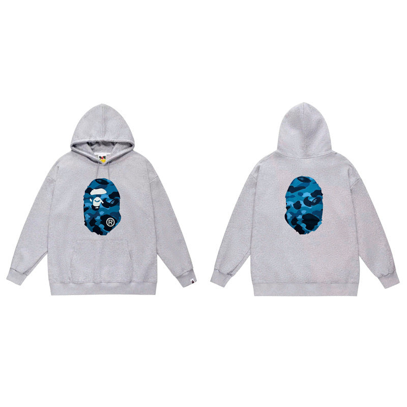 (+3)BAPE Color Camo Big Ape Head Hoodie Navy/+3