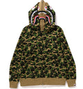 BAPE ABC Camo Double Shark Full Zip Hoodie Green