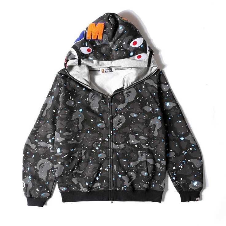 BAPE Space Camo Shark Full Zip Double Hoodie