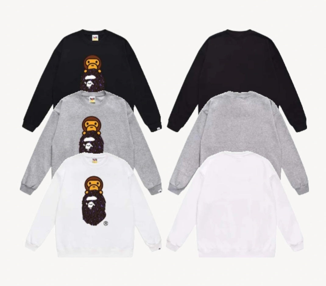 (+3)A Bathing Ape Color Camo Milo On Ape Head Sleeve black