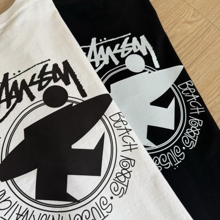 (+2)Stüssy Beach Route T-shirt Natural [Black][White]
