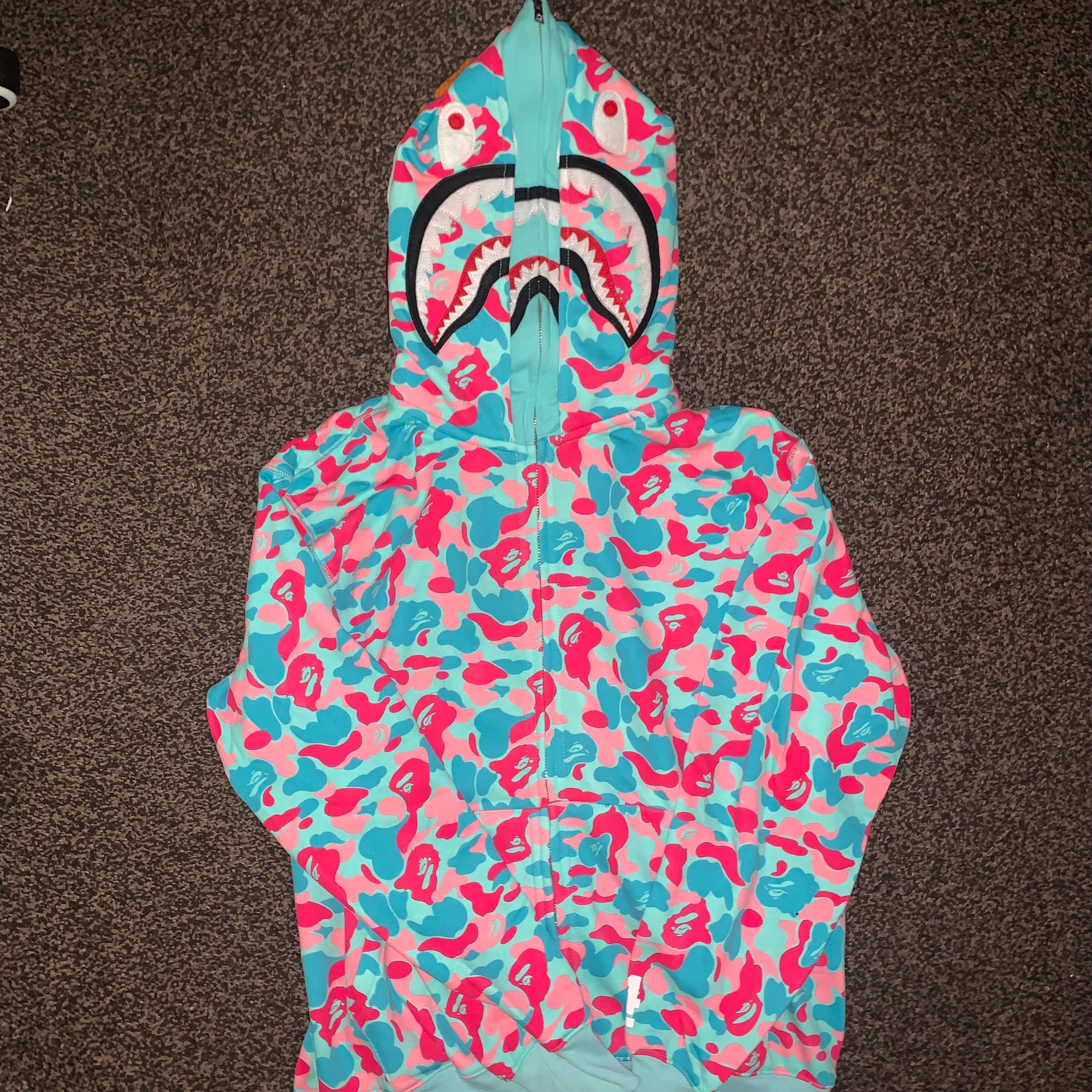 BAPE Miami 4th Shark Full Zip Hoody Pink/Blue