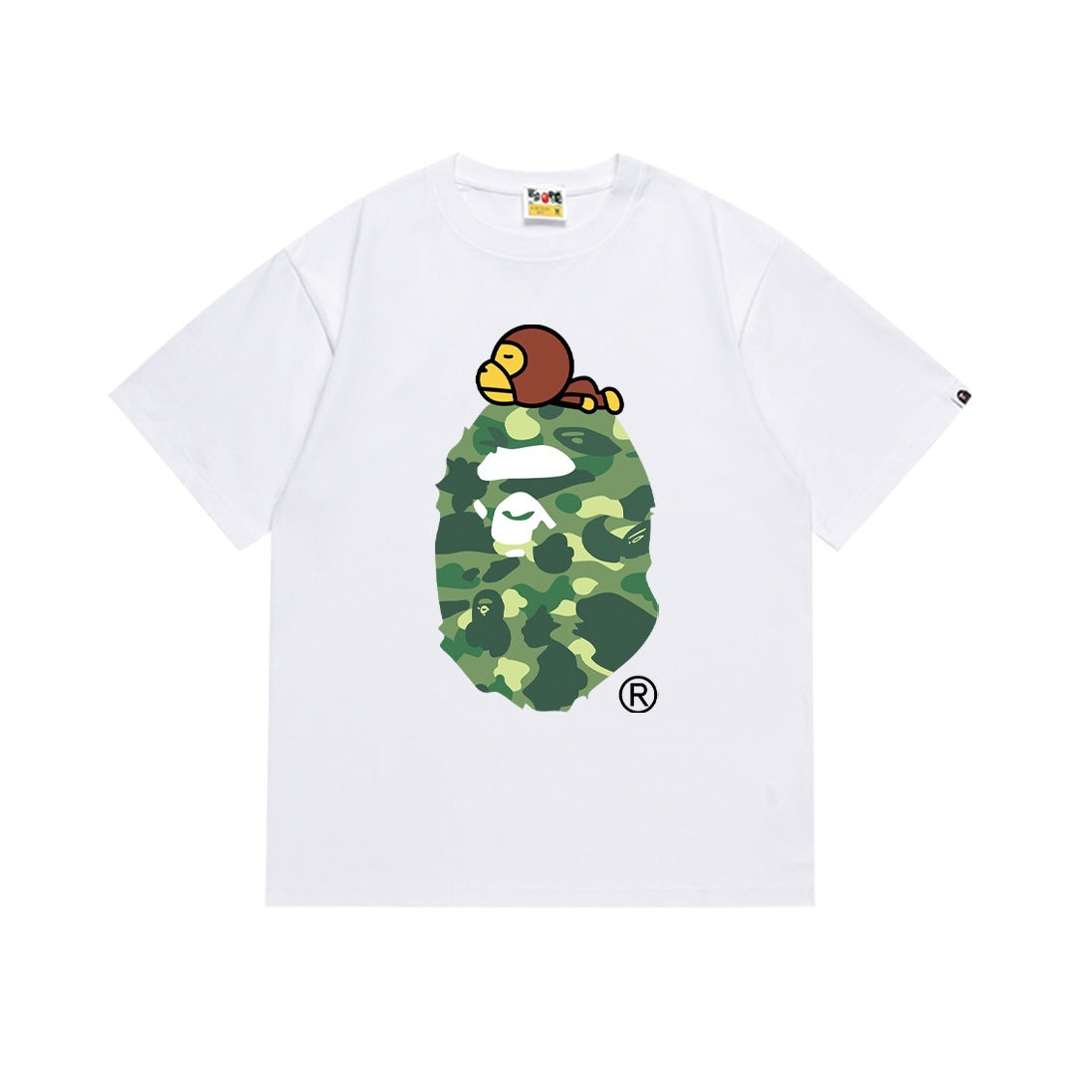 BAPE ABC Camo Milo On Big Ape Head White Green