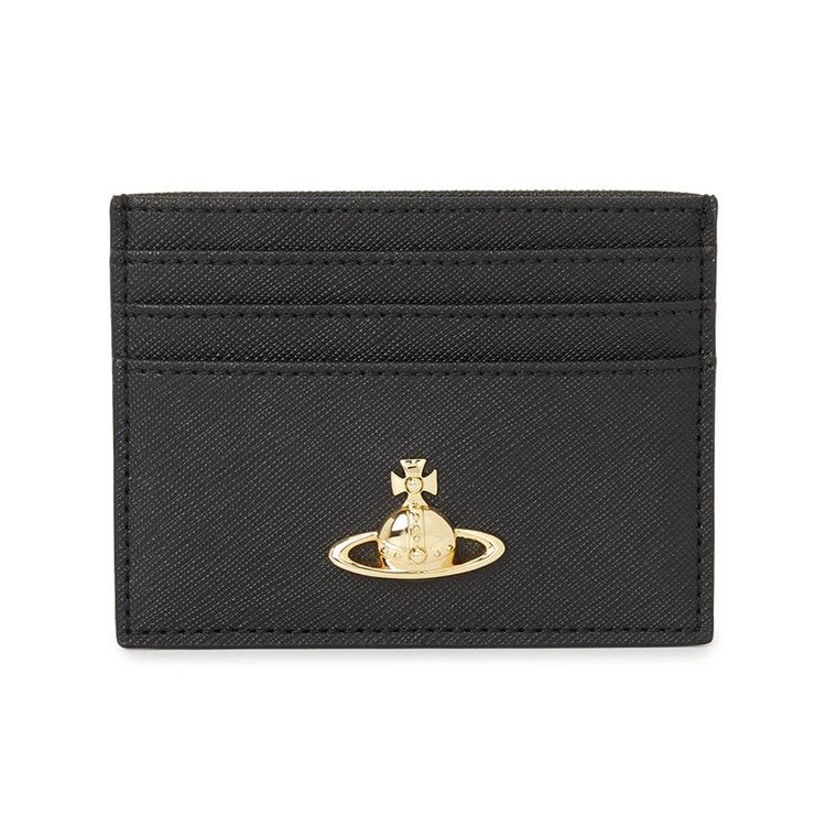 Vivienne Westwood logo black flat card case