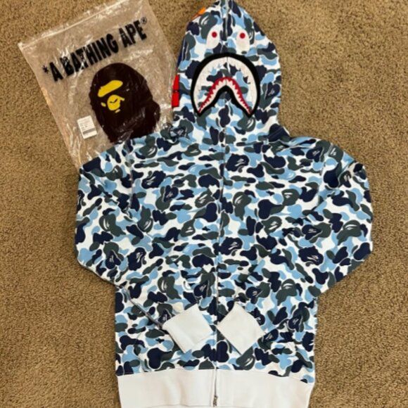 BAPE Color Camo Shark Full Zip Hoodie Blue