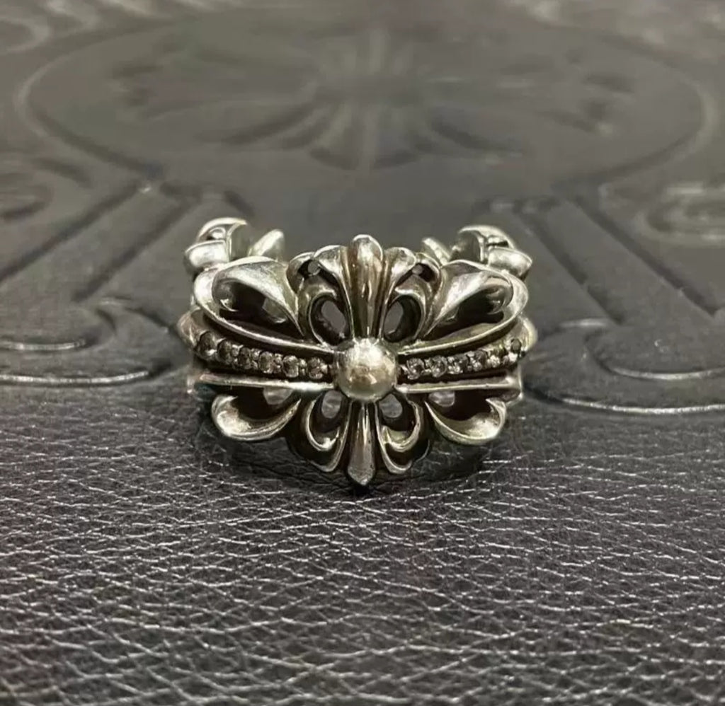 Chrome Hearts Double Floral Cross Ring