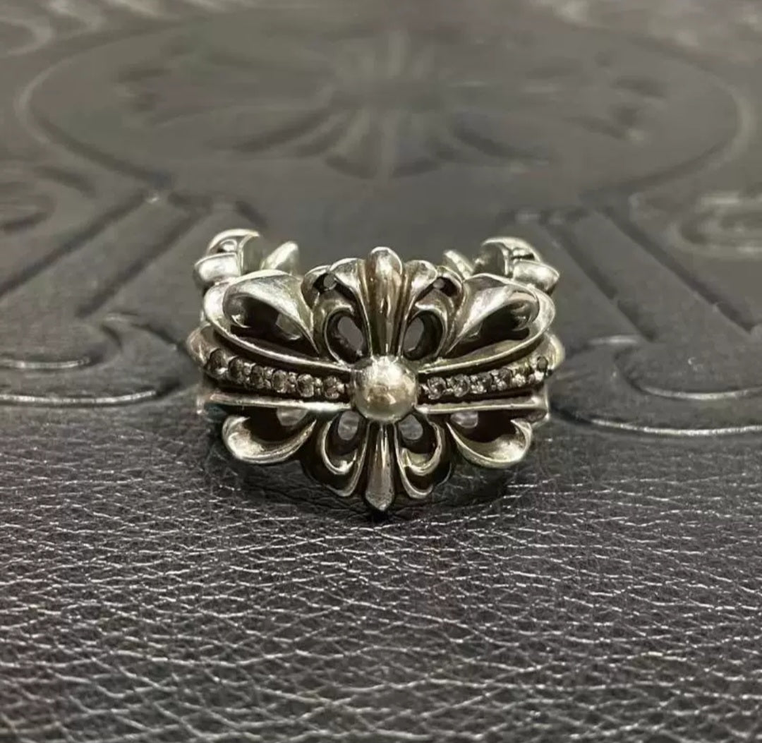 Chrome Hearts Double Floral Cross Ring