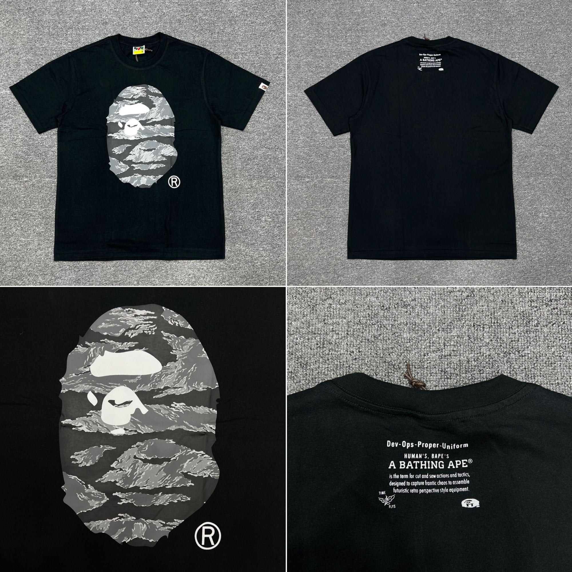 Bape x Undefeated Apehead Tee Black