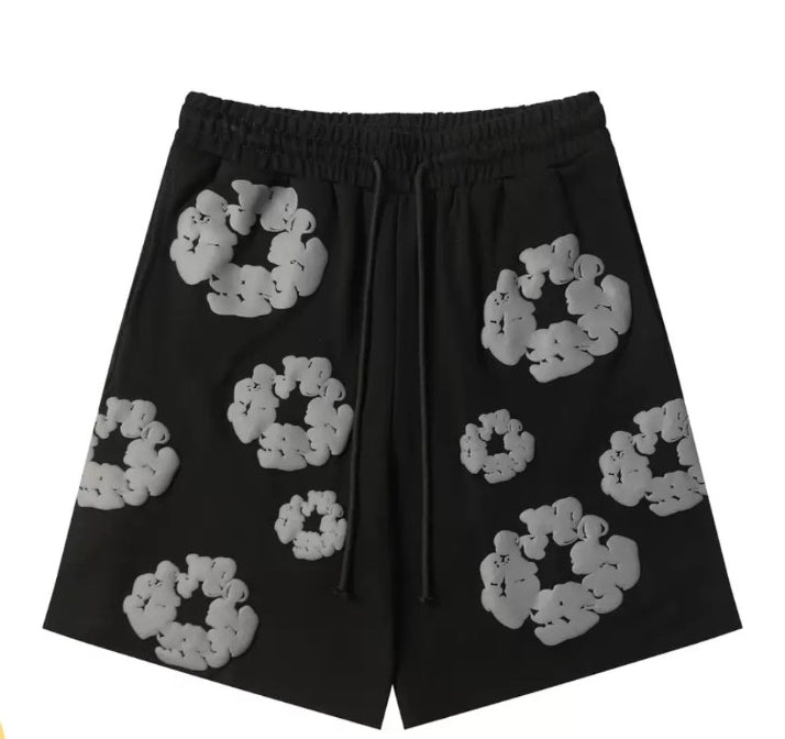Denim Tears The Cotton Wreath Mono Chrome Shorts Black